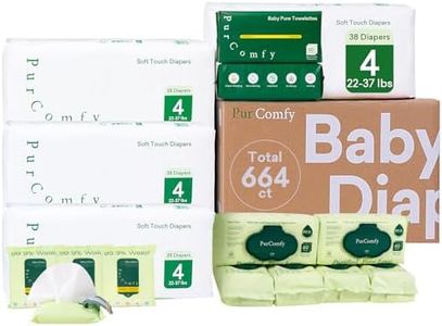PurComfy Baby Diapers Essential Kit, 4 Pack Size 4 Diapers (152 Ct), 6 Pack (360Ct) Water Wipes and 2 Pack (120Ct) Dry Wipes, All in One Newborn Essentials Kit and Baby Gift for Sensitive Skin
