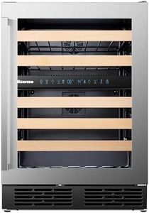 Hisense RW17W4NWG0 145 Litre 46 Bottles Dual Zone Freestanding Undercounter Wine Fridge Cabinet with Digital Touch Control LED Display