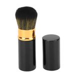 Retractable Makeup Brush, Portable Face Loose Powder Foundation, Face Blush Brush, Perfect for Mineral Powder, Contouring, Cream, with Cover (Black)