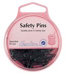 HEMLINE Safety PINS 50PK H414.99,Black,23mm, 19mm