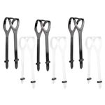 Seabbo Universal Silicone Replacement Mask Strap for Scuba Diving, Freediving, and Swim Goggles - Silicone Head Band Parts & Accessories for Glasses Strap 6PCS, Black and White, Large