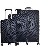 Delsey Paris Alexis Luggage Set 3 Piece Lightweight Hardside Spinner Suitcase (21"/25"/29") (Navy)