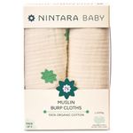Nintara Baby Burp Cloths - 100% Organic Premium Muslin Cotton, Extra-Large 22" x 12" (55 cm x 30 cm), 7-Layer Absorbent & Waterproof, Reversible, Soft & Hypoallergenic, Gifts for Newborns, Pack of 2