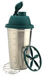 SignoraWare Shake n Shake Stainless Steel Protein Shaker Bottle for Pre-Post Workout | Water Bottle | With Blending Wheel and Whisking Wheel | Leakproof with Knob (650ml | Silver | Set 1)