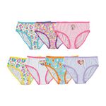 Nickelodeon Little Girls' 7-Pack Jo Bikini Brief Underwear, Jojoba/Multi, 6