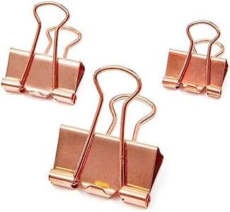 Bright Creations 150 Pack 3 Sizes Rose Gold Binder Clips Paper Clamps Assorted Size Small, Medium, Large File Clips for Office School Supplies