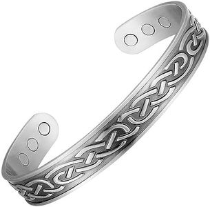 Earth Therapy, The Original Pewter Magnetic Healing Bracelet for Arthritis, Carpal Tunnel, and Joint Pain Relief – Celtic style - Adjustable - For Men