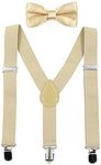 CLOTHERA Suspender and Bow Tie Set for 1 to 4 yrs Kids (Beige, Satin)