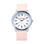 PINDOWS Nurse Watch for Nurses, Doctors, Medical Professionals, Students, Easy to Read Waterproof Women's Men Medical Watch Luminous Dial 12/24 Hour Display, Soft Breathable Silicone Band Replaceable., White Silver, Nurse Watch