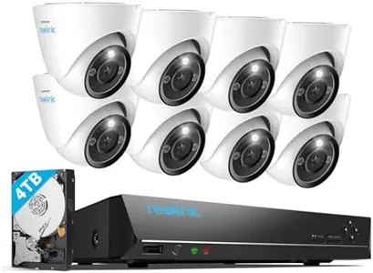 REOLINK 12MP PoE Security Camera System, 8pcs H.265 12MP Security Cameras, Person Vehicle Pet Detection, Two-Way Talk, Spotlights Color Night Vision, 16CH NVR with 4TB HDD, RLK16-1200D8-A