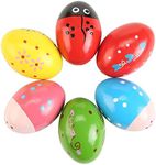 6Pcs Wooden Egg Shakers Hand Musica