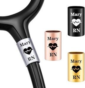 Personalized Stethoscope Name Tag Charms, Stainless Steel Engraved Stethoscope ID Tag Label Accessories, Custom Graduation Nurses Week Gift for Nurse, Doctor, Medical Professional Assistant