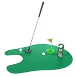 FunX Toilet Golf Gift Set - Funny Mini Golf Men's Gift for Bathroom with Putting Mat - 7-Piece Golf Gift Item