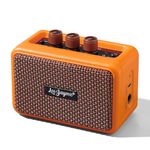 Leo Jaymz Compact & Portable 5W Dual Speaker BT Wireless Guitar Amp - Rechargeable Battery, Clean/Overdrive Modes, Headphone Jack, Ideal for Practice & Performance (Orange)