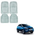 Oshotto Transparent (6204) Car Foot Mat Compatible with Tata Nexon (Set of 4, Transparent)