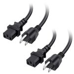 Cable Matters 2-Pack UL listed 13 Amps 3 Prong Power Cord 6 ft, 16 AWG C13 Power Supply Cable/IEC Power Cable, TV Power Cord, Computer Power Cord (NEMA 5-15P to IEC C13)