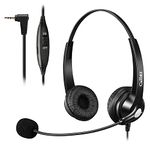 Callez 2.5mm Telephone Headset with Microphone Noise Cancelling Call Center Phone Headset Compatible with Panasonic AT&T Vtech Cisco Linksys SPA Polycom Grandstream Cordless Dect Landline Phones