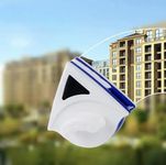 Double Sided Magnetic Window Cleaner, Two Sided Glass Cleaner with Powerful Magnet, Double Glass Window Cleaner with Precise Access to Corners and Complete Refill Kit Included (White)