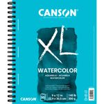 Canson XL Series Watercolor Pad, Heavyweight White Paper, Side Wire Binding, 30 Sheets, 9x12 inch