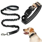 TruBest™ Dog Collar and 6Ft Leash for Medium Large Dogs Adjustable Soft Nylon Adjustable Training Collars with Heavy Duty Metal D Ring Tangle Free 6Ft Leash