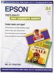 Epson S041106 Photo Quality Self-Adhesive Sheets, A4 Size (8.3x11.7), 10 Sheets Ink