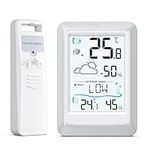 Olipiter Weather Stations Wireless Indoor Outdoor, Indoor Outdoor Thermometer and Humidity Station Meteo with 328ft/100m Range Remote Sensor, Backlight for Baby Room, Greenhouse