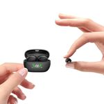 Invisible Smallest Mini Earbuds Wireless Bluetooth Ear Buds for Small Ears Canals, Discreet Low Profile Spy Earpiece Wireless Tiny Micro Hidden Earbuds with Microphone Small Headphones for Work-Black