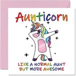 Auntie Birthday Cards for Her - Aunticorn - Funny Aunty Birthday Cards, 145mm x 145mm Birthday Greeting Cards, Happy Birthday Auntie Card Unicorn Awesome Aunt Present Gift from Nephew or Niece