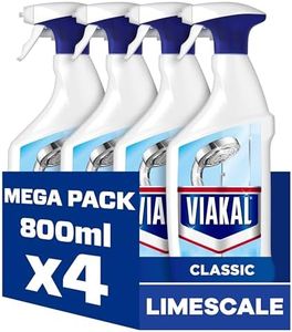 Viakal Classic Limescale Remover Spray, 4 x 800ml, to Remove Up to 100% of Limescale with Anti-Droplet Technology