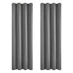 Deconovo Door Curtains 52x84 Inch Eyelet Thermal Insulated Blackout Curtains Material for Living Room 52"x 84" Light Grey 1 PAIR