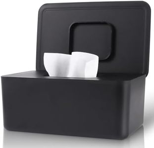 LEQXGO Baby Wipes Dispenser, Wipes Dispenser Baby Wipes Case, Baby Wipe Holder for Fresh Wipes, Non-Slip Wipes Case, Wipe Container with Sealing Design Lid (Black)