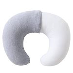 Nursing Pillow and Positioner, Breastfeeding, Bottle Feeding, Baby Sitting Support with Removable Premium Cotton Cover Cover, Tummy Time Support for Baby Boys and Girls (Quiet Gray)