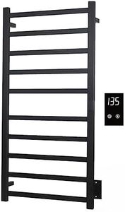 Topdattion Electric Towel Warmer | Super Thin | with Timer & Temperature Multi-Level Adjustments | Hardwired & Plug-in | 10 Bar | Matte Black Finish