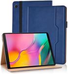 Case for Samsung Galaxy Tab A 10.1 Inch 2019 (SM-T510/SM-T515) Premium PU Leather Adjustable Stand with Strap Tablet Cover, shockproof Multi Angle Viewing Stand Soft Tpu Galaxy T510 Case, Blue