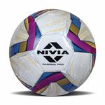 Nivia Rabona Pro Football, 32 Panel, Glossy TPU Stitched, Suitable for Soft & Dry Groun, Hard Ground with Grass & Artificial Turf, International Match Ball Size- 5