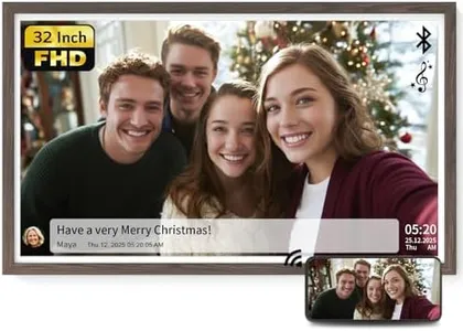 NexFoto 32 Inch 64GB Extra Large Digital Picture Frame Bluetooth Speakers, Wifi Digital Photo Frame FHD Light Sensor, Remote Control, Swivel Mount, Art Decor Frame for Gallery, Share Photos via App