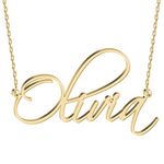 JOELLE JEWELRY Custom Gold Name Necklace 18K Gold Plated Silver Personalised Script Name Jewellry Birthday Gift Ideas for Women Girl Teenage Bridesmaid