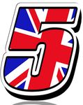 Biomar Labs® 1 x Vinyl UK Flag Sticker Union Jack Great Britain England National Auto Moto Motocross Motosport Start Racing Number 5 Rally Race Car Bike Motorcycle Tuning N 295