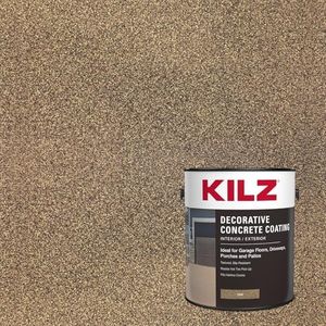 KILZ Decorative Concrete Coating, Interior/Exterior, Slip Resistant, Tan, 1 Gallon