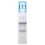 Primo Top-Loading Water Dispenser - 2 Temp (Hot-Cold) Water Cooler Water Dispenser for 5 Gallon Bottle w/Child-Resistant Safety Feature, White