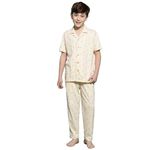 Li'l Tomatoes Boys Cotton Night Suits Regular Pajama Set (GBNS-S24-1438_Cream 9-10 Years)