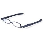 AEC LibraryM2 180 Slim Twist Full Rim Stylish Reading Eyeglasses With Soft Sleeve Case (Black, +1.00)