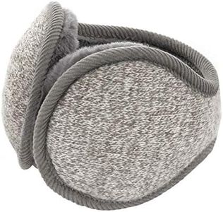 Surblue Unisex Warm Knit Mink Cashmere Winter Pure Color Earmuffs with Fur Earwarmer, Adjustable Wrap, Grey, Large