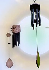 KharidoLive Wood 18 cm Long 7 Pipe Black Wind Chimes for Home Positive Energy, Balcony Bedroom with Sweet Sound