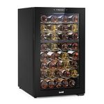 Baridi 52 Bottle Dual Zone Wine Cooler, Fridge with Digital Touch Screen Controls, Wire Shelves & LED Light, Black - DH236