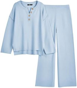 LILLUSORY Lounge Sets Womens Two 2 Piece Matching 2025 Fall Fashion Outfits Clothes Clothing Trendy Knit Sweater Loungewear Travel Sweatsuit Sweat Suit Sets