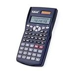 Eagle Scientific Calculator, 12+10 Digits, 2-Line Display, 240 Functions, Solar and Button Battery, with Sliding Back Cover, Black