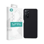 SPRIG Compatible with Redmi Note 11 Pro Phone Liquid Silicone Cover Premium Back Cover Drop Tested Shock Proof Mobile Case for Men, Women, Boys and Girls with Camera Protection (Black)