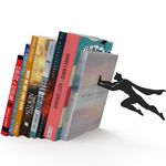 Unique Metal Decorative Bookends - Whimsical Hidden Book Ends for a Cool Book Holder Display - Cute Home Decor and Modern Gift Idea for Shelves Desk or Table (Superhero)