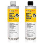 Magic Resin | Epoxy Resin for Table Tops & Art | 32oz kit | UV Resistant | High Gloss Thick Clear Coat | Table Tops, Bar Tops, Countertops, Thin Pours, Artworks | (16oz + 16oz)